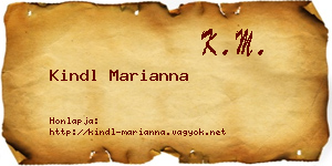 Kindl Marianna névjegykártya